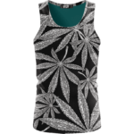 Weed Kush Mary Jane Leaves Black White Elegant Tank Top