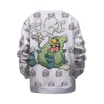 Funny Reefer Bud Cartoon Smoking a Joint White Kids Sweater