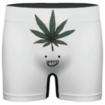 Funny Weed Smiley Art 420 Marijuana Men's White Underwear