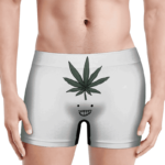 Funny Weed Smiley Art 420 Marijuana Men's White Underwear