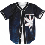 Galaxy Geometric Retro Marijuana Leaf 420 Weed Baseball Jersey
