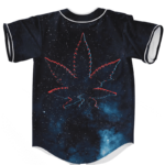 Galaxy Geometric Retro Marijuana Leaf 420 Weed Baseball Jersey