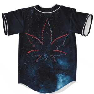 Galaxy Geometric Retro Marijuana Leaf 420 Weed Baseball Jersey