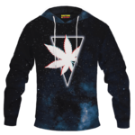 Galaxy Geometric Retro Marijuana Leaf 420 Weed Pullover Hoodie