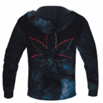 Galaxy Geometric Retro Marijuana Leaf 420 Weed Pullover Hoodie