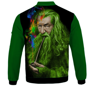 Gandalf Ganjalf The Green Smoking Dope Bomber Jacket - BACK