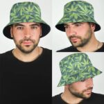 Ganja 420 Marijuana Leaves All Over Print Bucket Hat