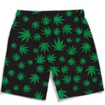420 Ganja Weed Leaves Pattern Black Awesome Men's Boardshorts
