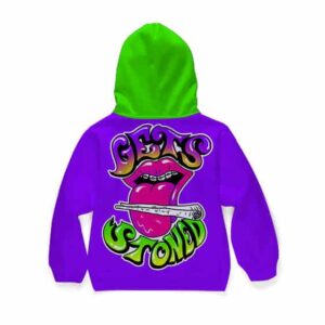 Get Stoned Art Stylish Marijuana Weed Joint Logo Kids Hoodie
