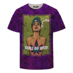 Girls Do Weed Naked Girl Smoking a Joint 420 Marijuana T-Shirt