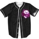 Glowing Purple Skull Smoke Weed 420 Marijuana Baseball Jersey