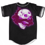 Glowing Purple Skull Smoke Weed 420 Marijuana Baseball Jersey