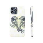 Goat Eating Weed Leaf Silhouette Pattern Dope iPhone 13 Case