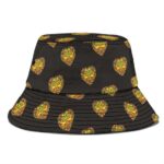 Golden Hearts Of Weed Icon Pattern Epic Black Bucket Hat