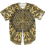 Golden Marijuana Mandala Awesome Geometry Stylish Baseball Jersey