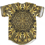 Golden Marijuana Mandala Awesome Geometry Stylish Baseball Jersey