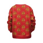 Golden Skull Cartoon Hemp Leaf Red Cool Kids Sweatshirt