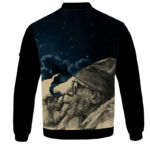 Grandpa Smokes Out The Galaxy Cannabis Bomber Jacket - BACK