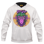 Grape Ape Monkey Marijuana Strain Trippy Vector Art White Hoodie