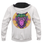 Grape Ape Monkey Marijuana Strain Trippy Vector Art White Hoodie - BACK