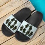 Green Cannabis Sativa Plant 420 Weed Marijuana Slide Sandals