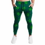 Green Cannabis Weed Pattern Awesome 420 Marijuana Sweatpants