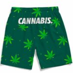 Green Cannabis Weed Pattern Minimal Art Marijuana Boardshorts