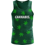 Green Cannabis Weed Pattern Minimal Art 420 Marijuana Tank Top