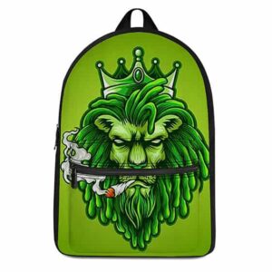 Green Ganja Lion on Spliff Coolest Dopest 420 Weed Backpack