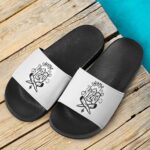 Happy 420 Joint Weed Art Marijuana Dope White Slide Footwear