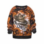 Happy Go Lucky Faded Gorilla Smoking Weed Kids Sweatshirt