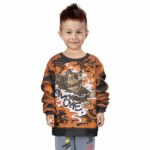 Happy Go Lucky Faded Gorilla Smoking Weed Kids Sweatshirt