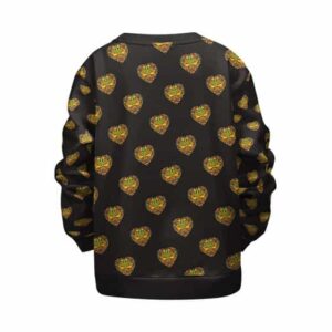 Hearts of Weed Pattern Black Dope Kids Pullover Sweatshirt
