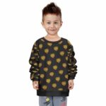 Hearts of Weed Pattern Black Dope Kids Pullover Sweatshirt