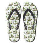 Hemp Cannabis Sativa Plant Pattern 420 Thong Sandals