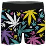 Hemp Doobie Ganja Colorful Patterns 420 Black Men's Brief