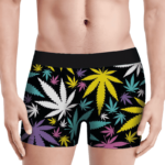 Hemp Doobie Ganja Colorful Patterns 420 Black Men's Brief