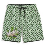 Graffiti Style Font All White 420 Weed Dope Pattern Boardshorts