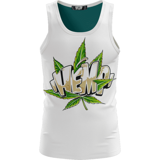 Hemp Graffiti Style Font All White 420 Weed Dope Tank Top
