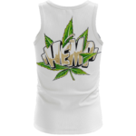 Hemp Graffiti Style Font All White 420 Weed Dope Tank Top - back