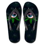 High Cannabis Leaf Eye Art 420 Flip Flops Slippers