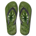 High Smoking Skull Cannabis Leaves Hair Thong Sandals