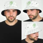 High Spirits Stoner Ghost Smoking Weed Pattern Bucket Hat