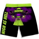 High As Hell Alien Abduction Art 420 Marijuana Black Shorts