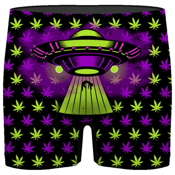 High as Hell Alien Abduction Art 420 Marijuana Men's Boxer