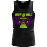 High as Hell Alien Abduction Art 420 Marijuana Tank Top