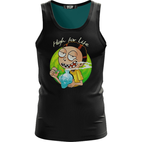 High for Life Adventures of Morty 420 Marijuana Awesome Tank Top