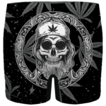 Hippie Skull Awesome Marijuana Leaves Dope Men's Boxer Brief