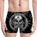 Hippie Skull Awesome Marijuana Leaves Dope Men's Boxer Brief