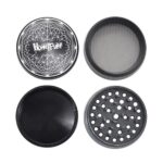 Honeypuff Geometrical Pattern Art Black Weed Herb Grinder